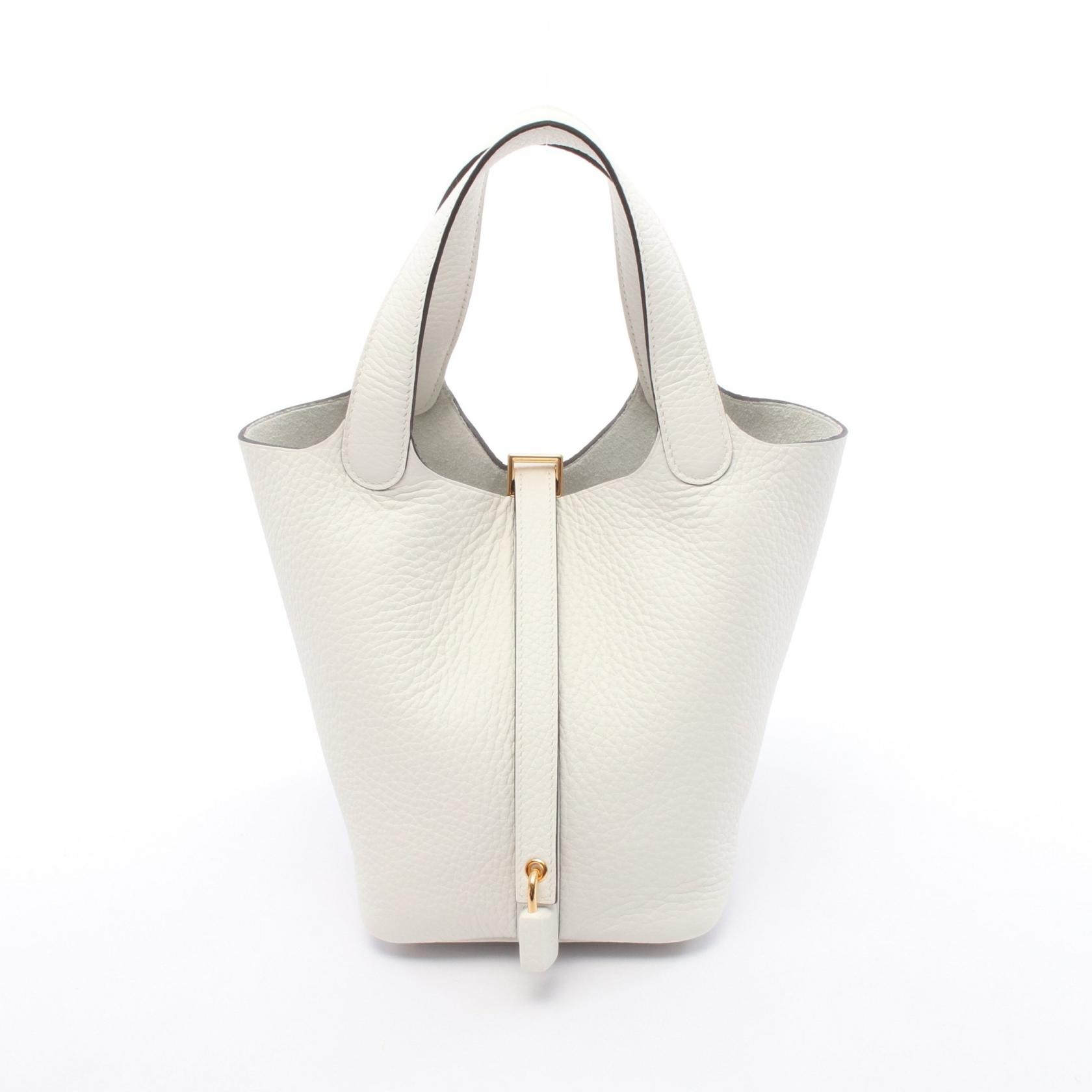 エルメス HERMES ピコタンロックPM ハンドバッグ バッグ レザー トリヨンクレマンス トリヨンクレマンス ニューホワイト W刻印(2024年製造) レディース ホワイト系 【中古】
