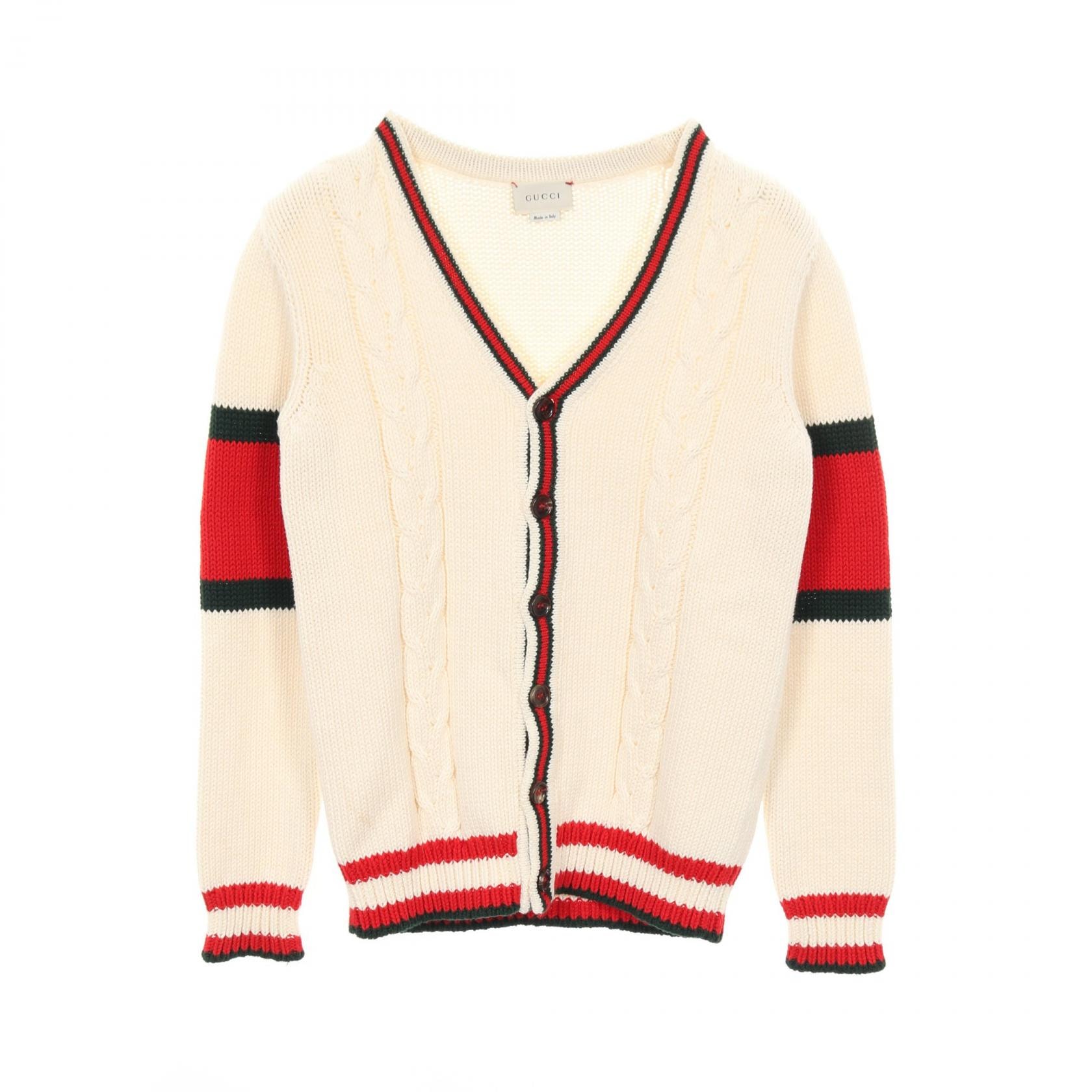 グッチ GUCCI カーディガン 衣料品 トップス コットン レディース ホワイト系 / レッド系 / グリーン系 【中古】