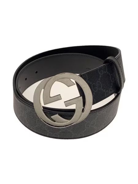 GUCCI GG Supreme Canvas Belt ”Black/Gray”