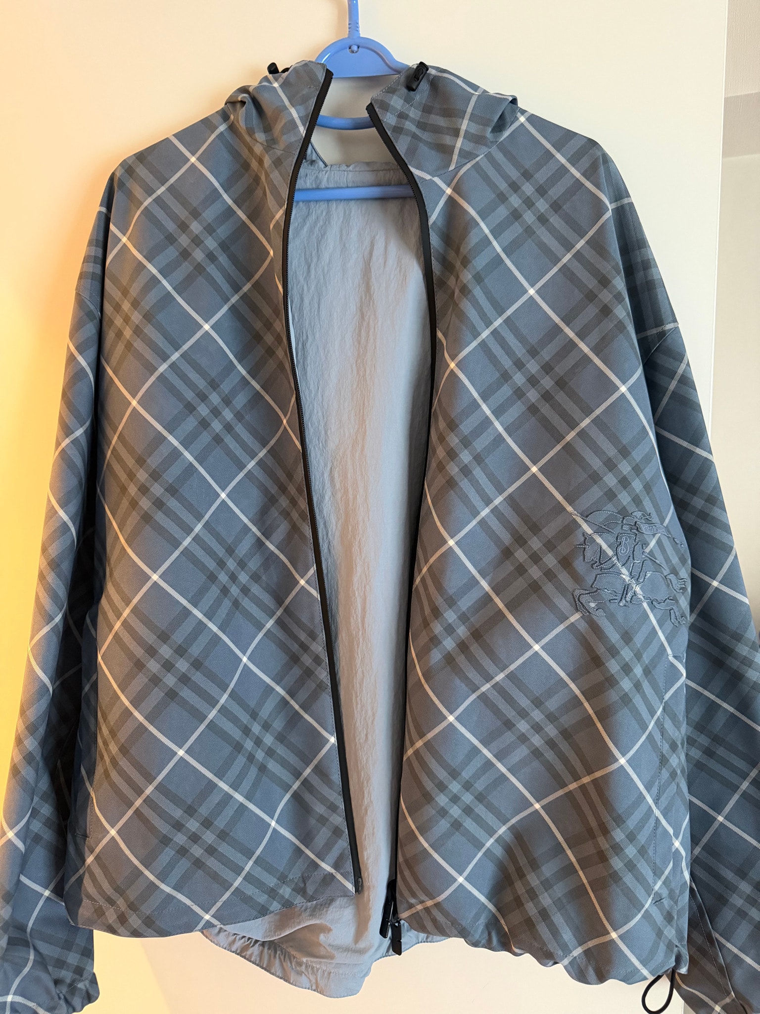Burberry Embroidered Polyester Reversible Jacket "Checked"