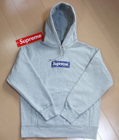 Supreme Bandana Box Logo Hooded Sweatshirt "Grey"