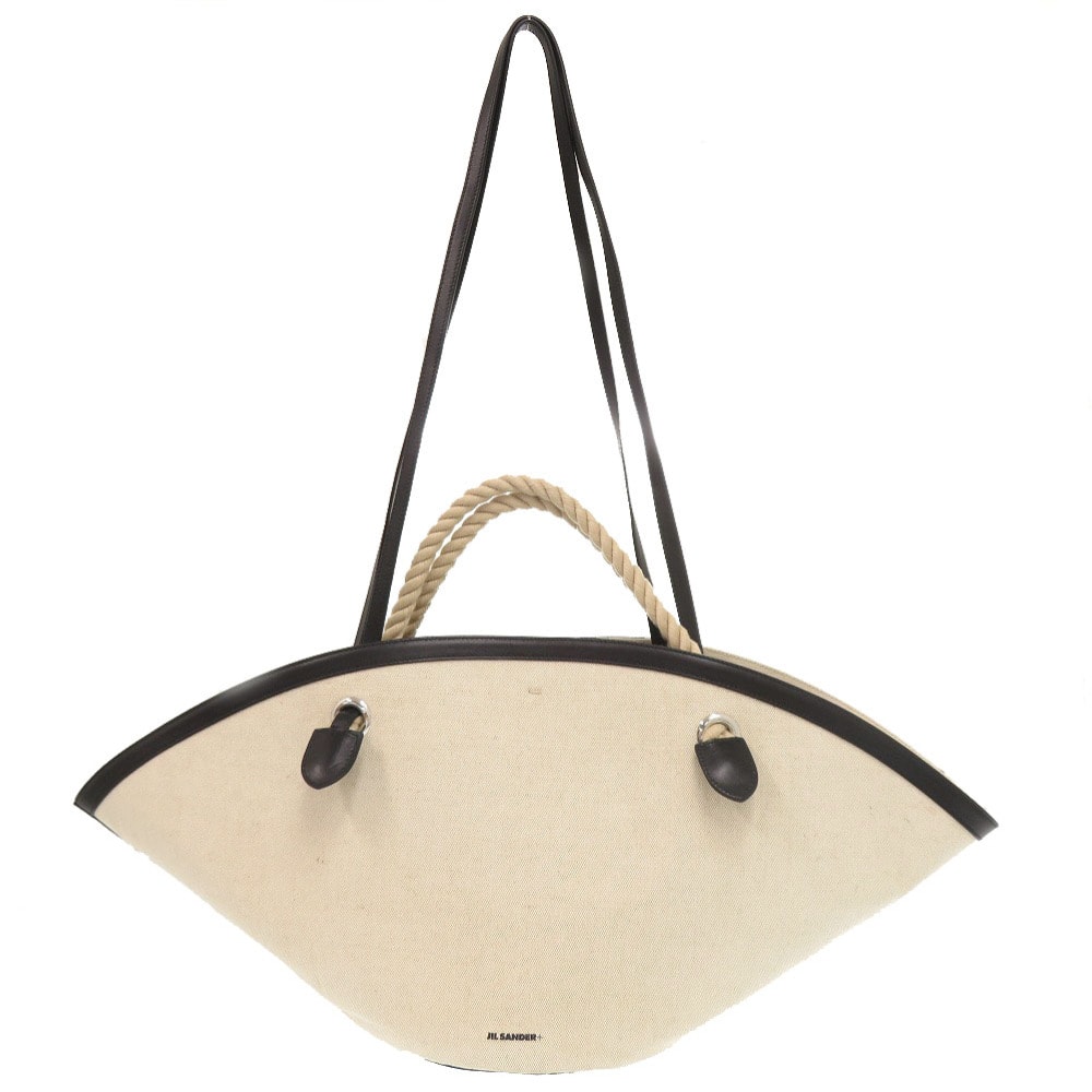 ジルサンダー  ソンブレロ  2WAY キャンバス レザー ベージ