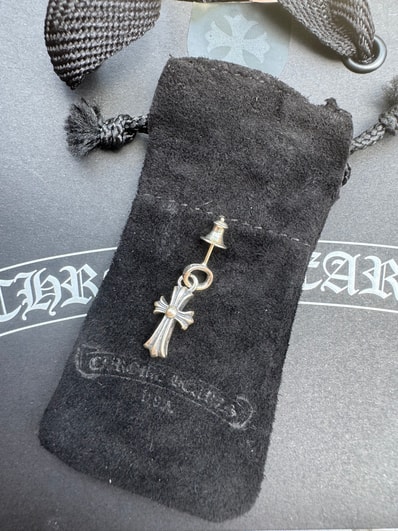 Chrome Hearts CH Cross Baby Fat Earrings "Silver"