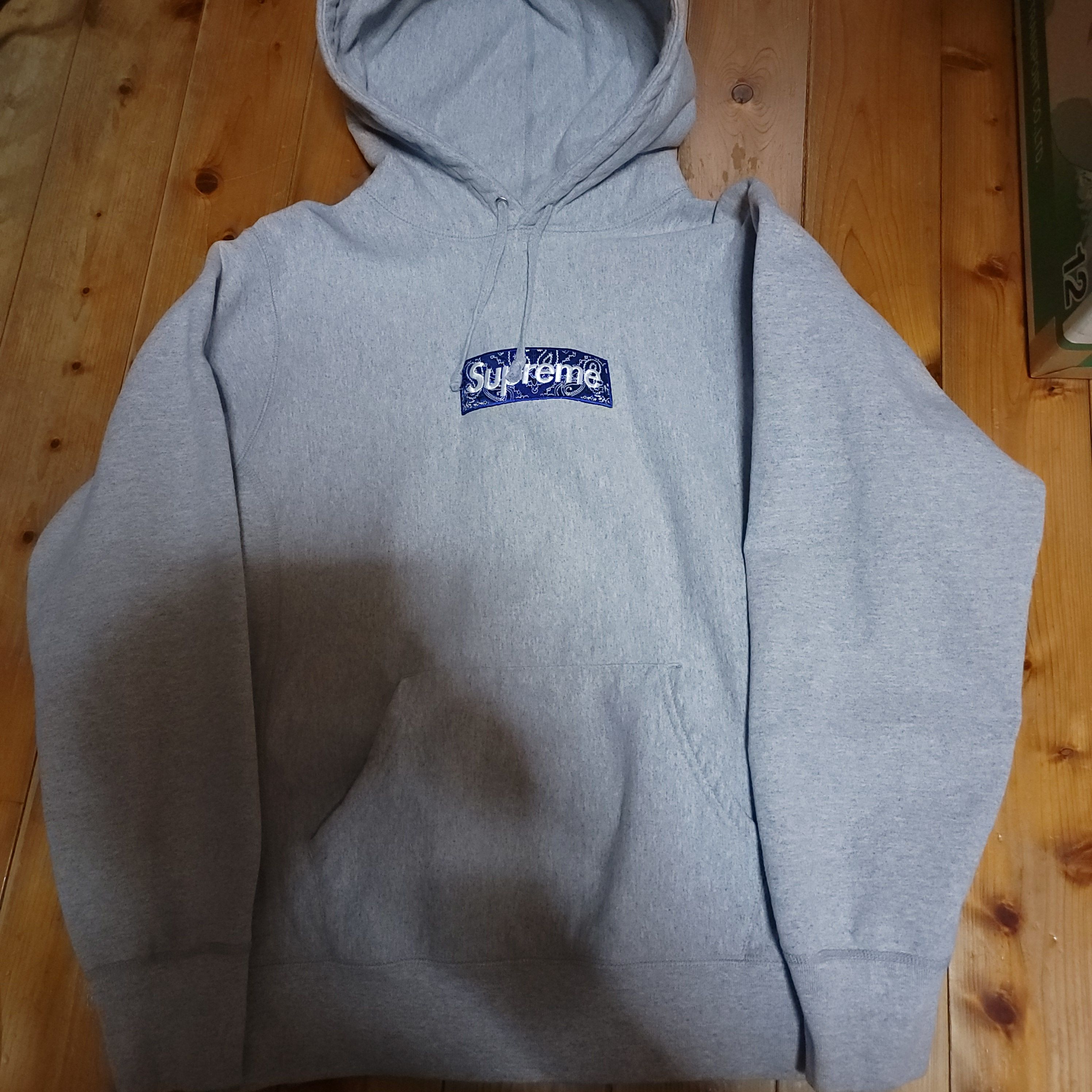 Supreme Bandana Box Logo Hooded Sweatshirt "Grey"