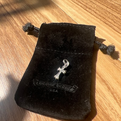 Chrome Hearts Cross Baby Fat Charm Pave Diamond "Silver"