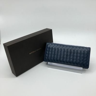 Bottega Veneta Intrecciato Leather Wallet "Blue"
