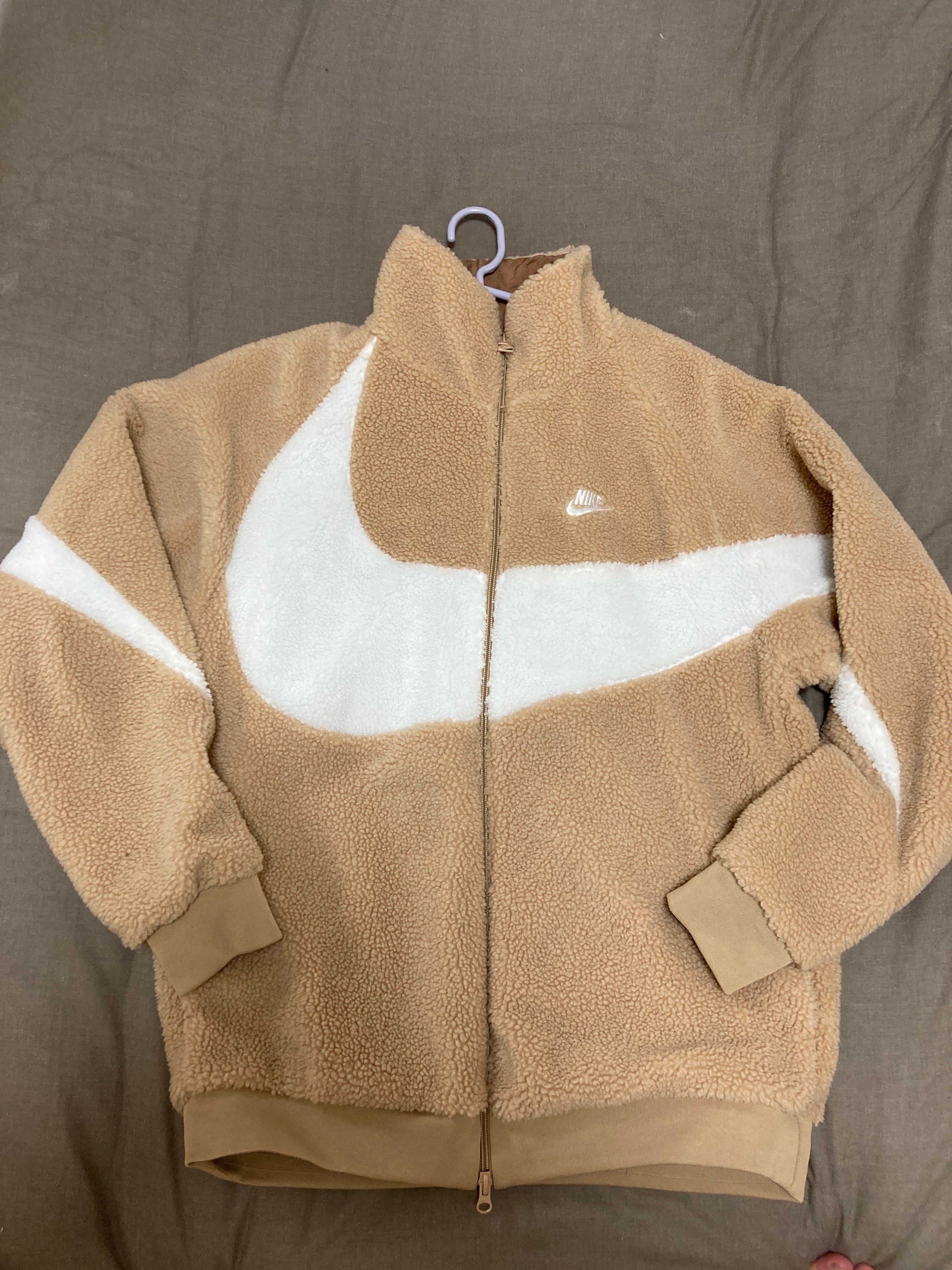 Nike Big Swoosh Reversible Boa Jacket "Hemp White"