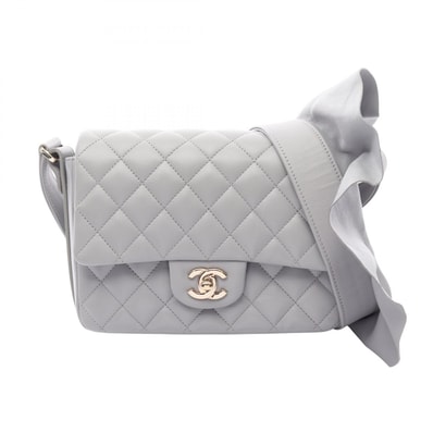 シャネル CHANEL マトラッセ フリル ショルダーバッグ バッグ ラムスキン(羊革) レディース グレー系 【中古】