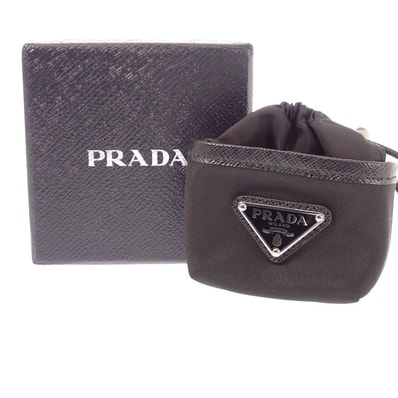 プラダ PRADA Re-Nylon ミニポーチ キーチェーン Air Pods Pro ケース 2TT170_2DMK_F0002 バッグチャーム ナイロン ブラック レディース メンズ ユニセックス【中古】【Aランク】