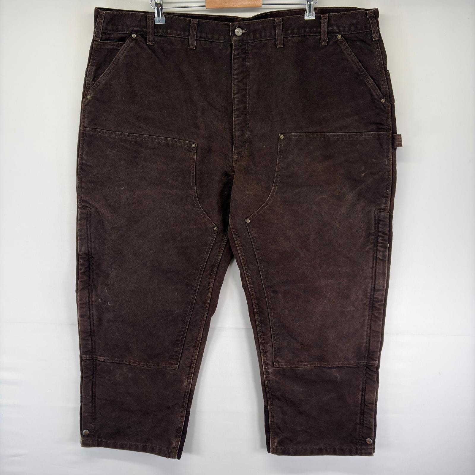 古着 カーハート Carhartt ダック パンツ ペインター  ダブルニー 大きいサイズ 中綿 ハンマーループ W50 L30  ブラウン系 メンズ