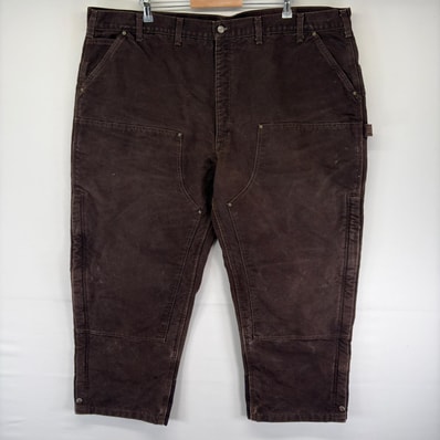 古着 カーハート Carhartt ダック パンツ ペインター ダブルニー 大きいサイズ 中綿 ハンマーループ W50 L30 ブラウン系 メンズ
