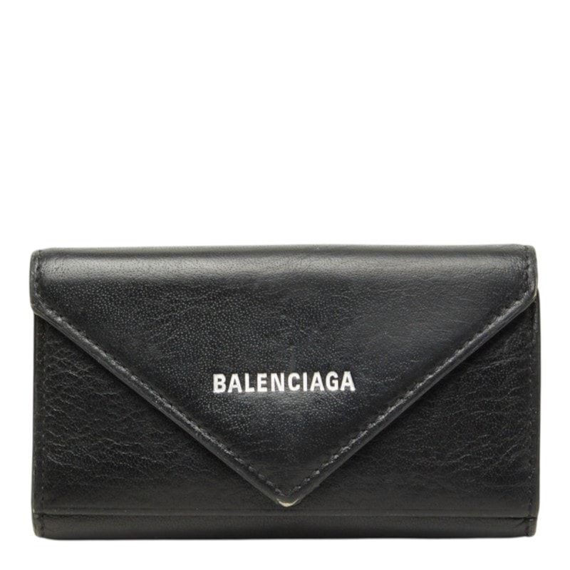 バレンシアガ ペーパー 6連 キーケース 499204 ブラック レザー レディース BALENCIAGA 中古
