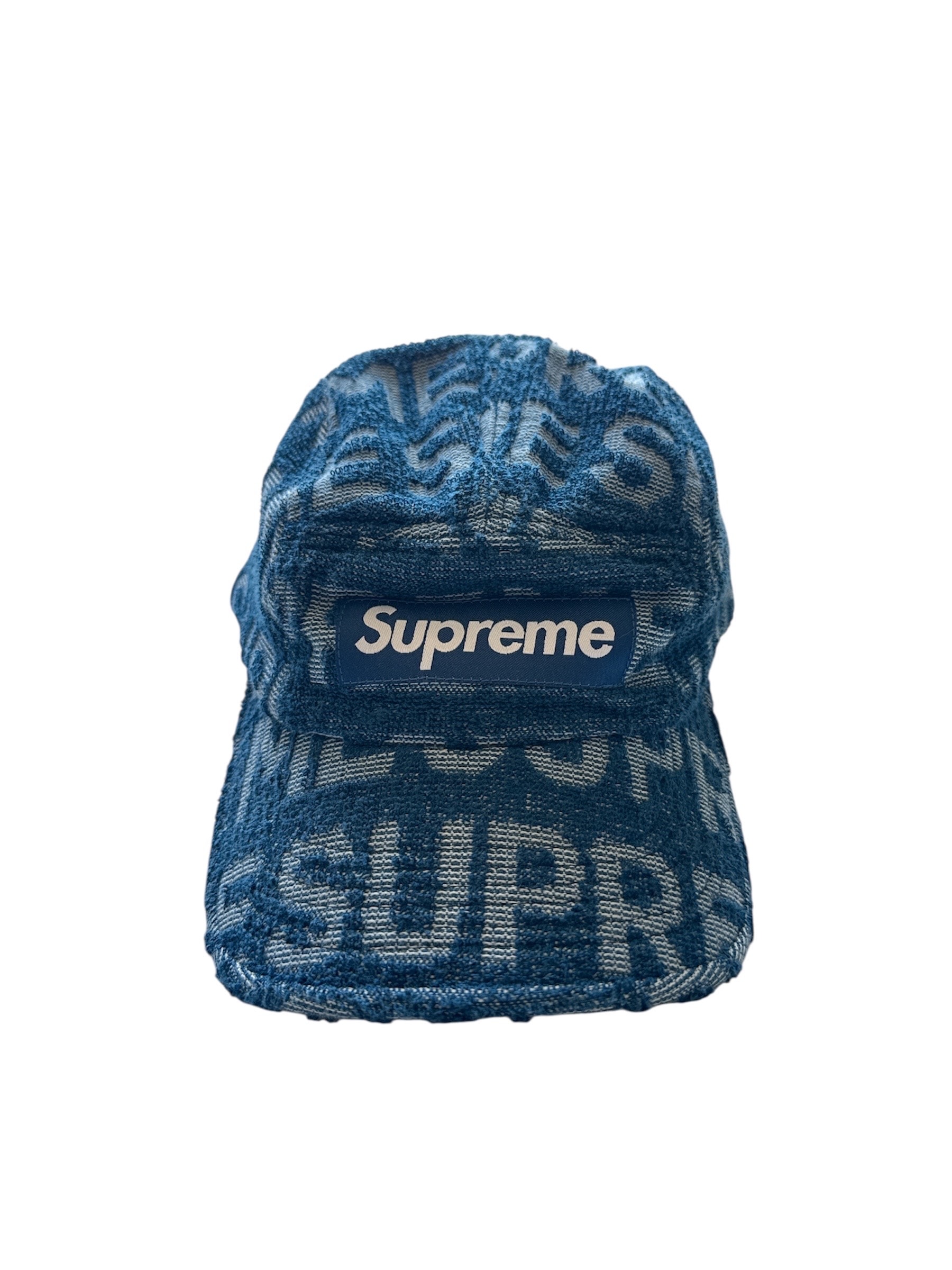 Supreme Jacquard Logos Denim Camp Cap 