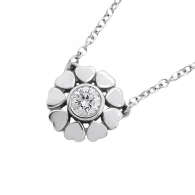 【6jdb0415-40】ティファニー ネックレス クラウンオブハート 1PD K18WG ホワイトゴールド ダイヤモンド【中古】レディース