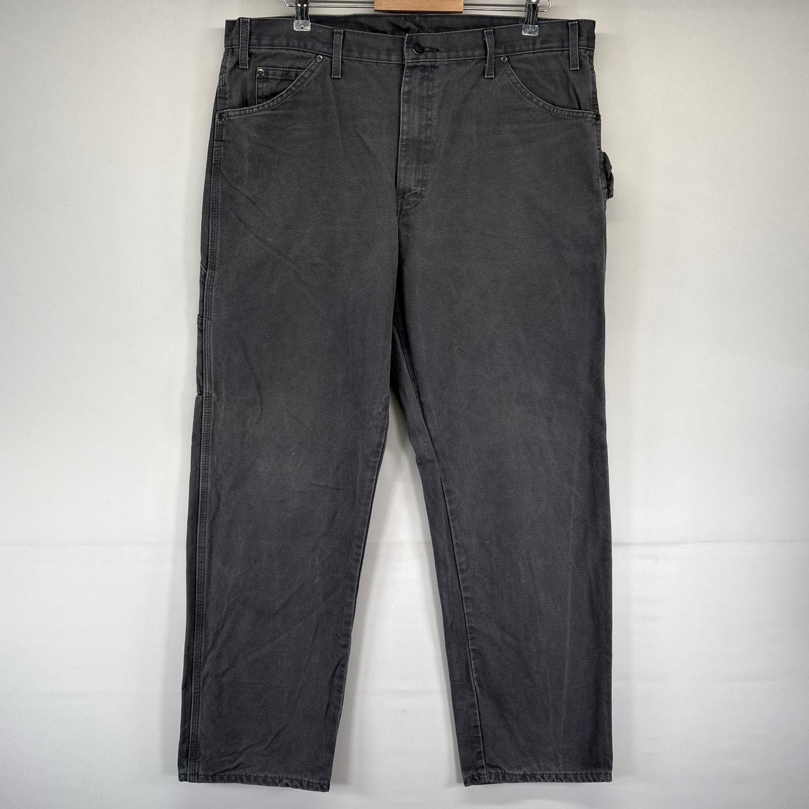 古着 ディッキーズ Dickies ダック パンツ ペインター ワーク 大きいサイズ ワンポイントロゴ W38L32  グレー系 メンズ