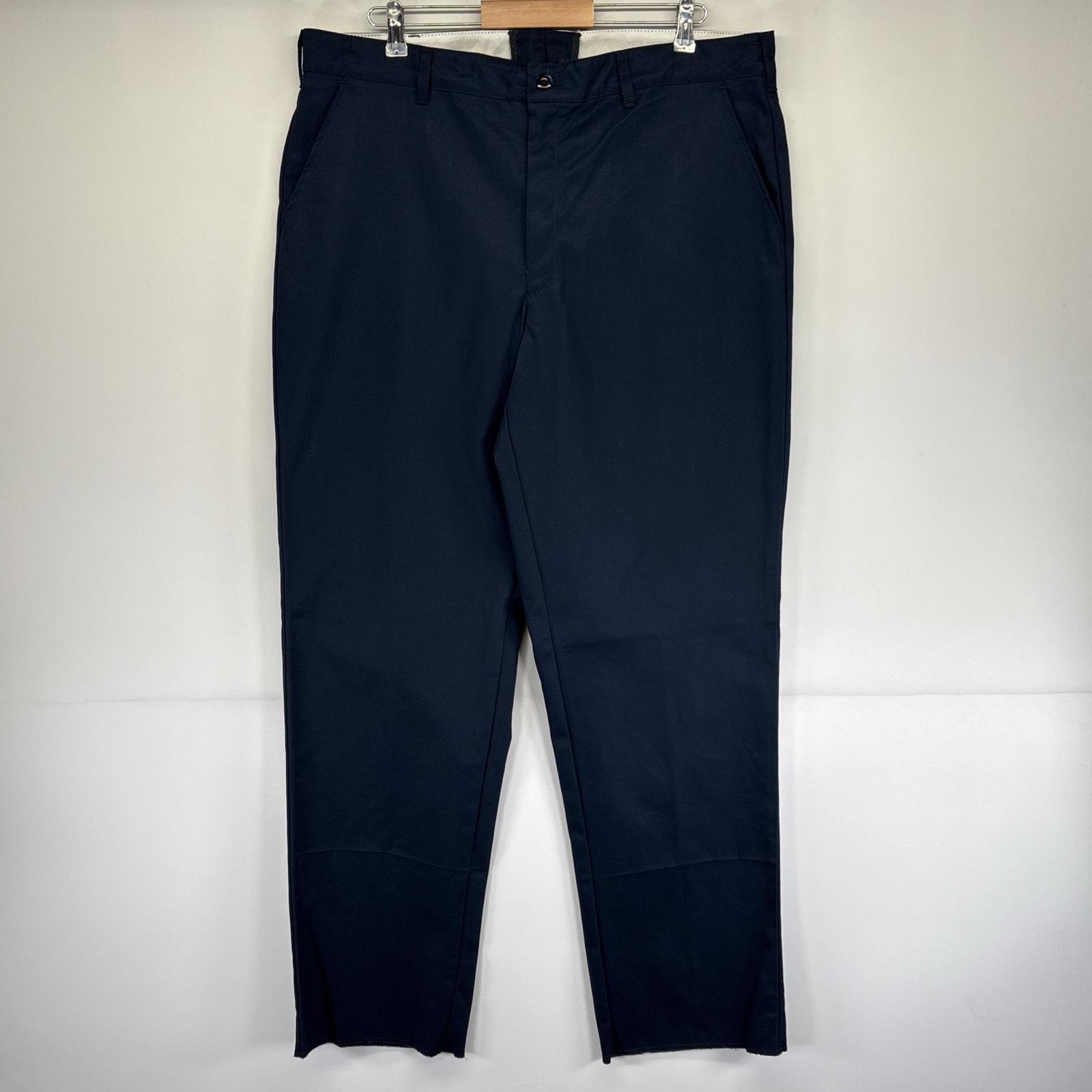 古着 レッドキャップ RED KAP ワークパンツ ストレート ロング丈 ジッパーフライ ワンポイントロゴ 長ズボン w40 L36  ネイビー メンズ