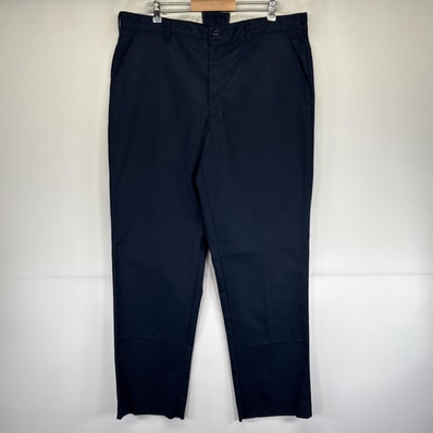 古着 レッドキャップ RED KAP ワークパンツ ストレート ロング丈 ジッパーフライ ワンポイントロゴ 長ズボン w40 L36 ネイビー メンズ