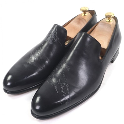 美品 ベルルッティ ローファー ガレ カーシブ スリッパ ブラック 9.5