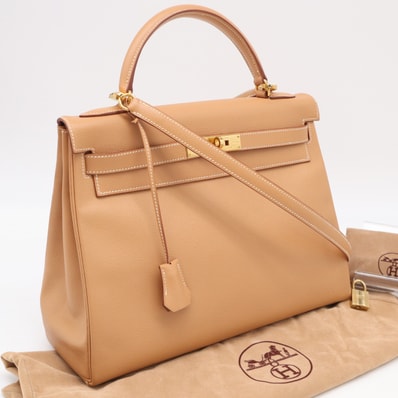 美品 HERMES エルメス クシュベル ケリー32 - ハンドバッグ ブラウン クシュベル レディース