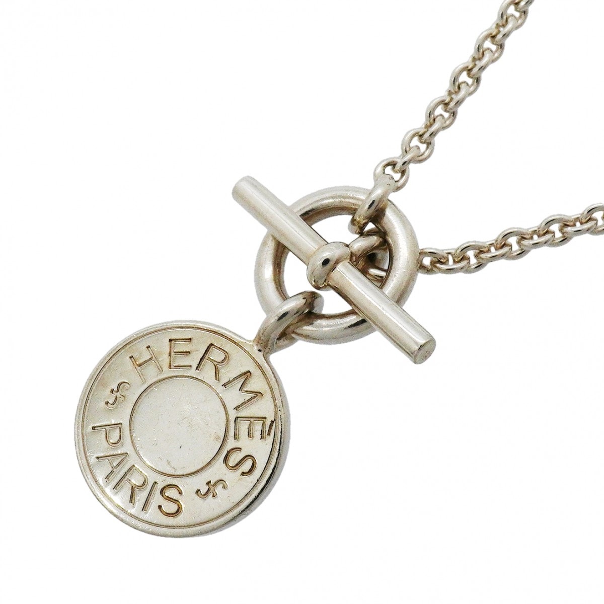 【6jgb0236】エルメス ネックレス セリエ アミュレット シルバー925【中古】レディース