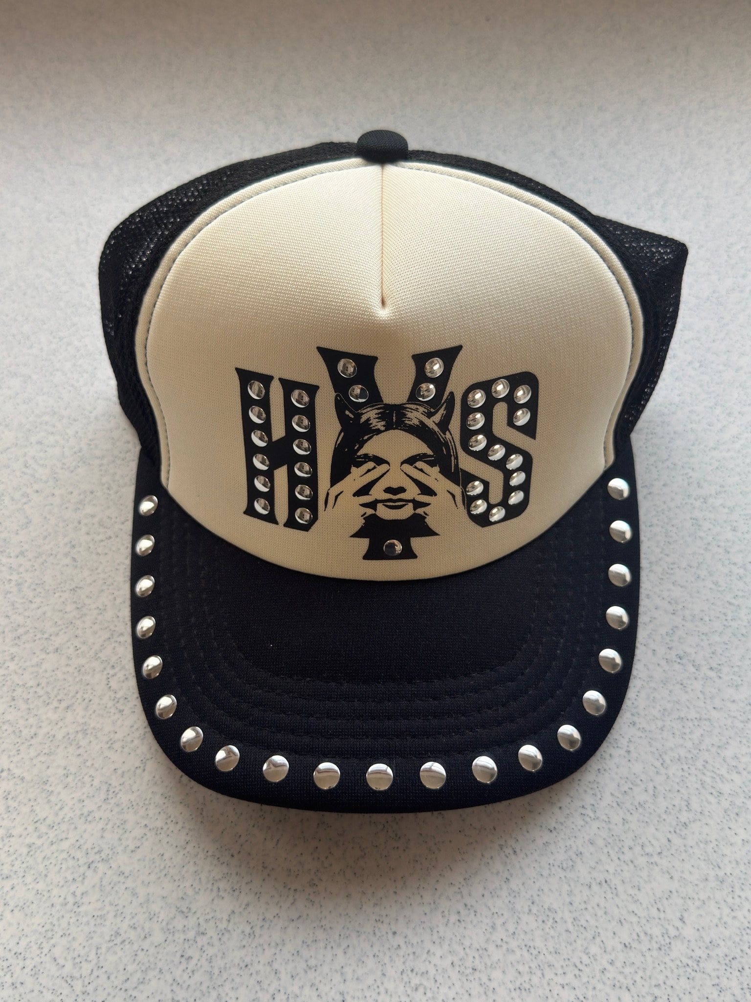 HYSTERIC GLAMOUR See No Evil Studded Mesh Cap "Black"