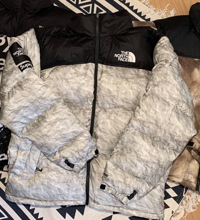Supreme x The North Face Nuptse Jacket "White Paper Print"