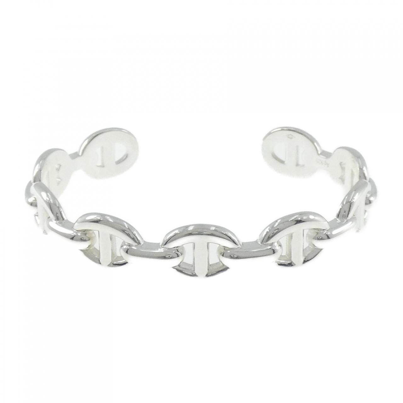 Hermes Chaine D'ancre Enchainee Bracelet Bangle "Silver"