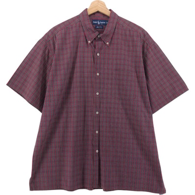 古着 ラルフローレン Ralph Lauren GREGGOR 半袖 ボタンダウン チェックシャツ ボックスシャツ メンズXL相当/eaa542613