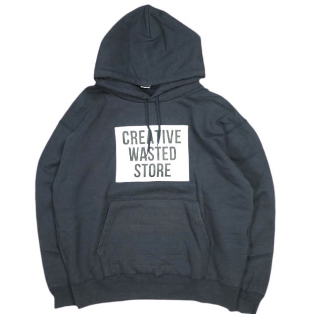 CreativeDrugStore x WASTED YOUTH クリエイティブドラッグストア ウェイステッドユース 22AW 別注 CREATIVE WASTED STORE HOODIE 裏起毛 スウェットプルオーバーパーカー XXL NAVY VERDY