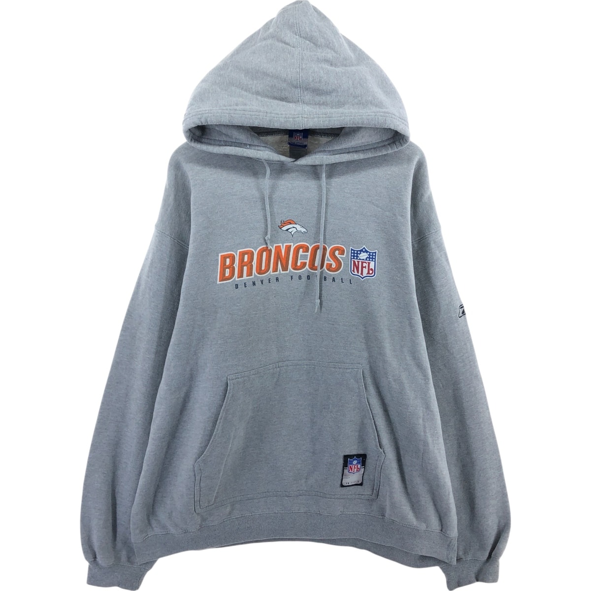 古着 リーボック Reebok NFL DENVER BRONCOS デンバーブロンコス スウェットプルオーバーパーカー メンズXL相当/eaa509485