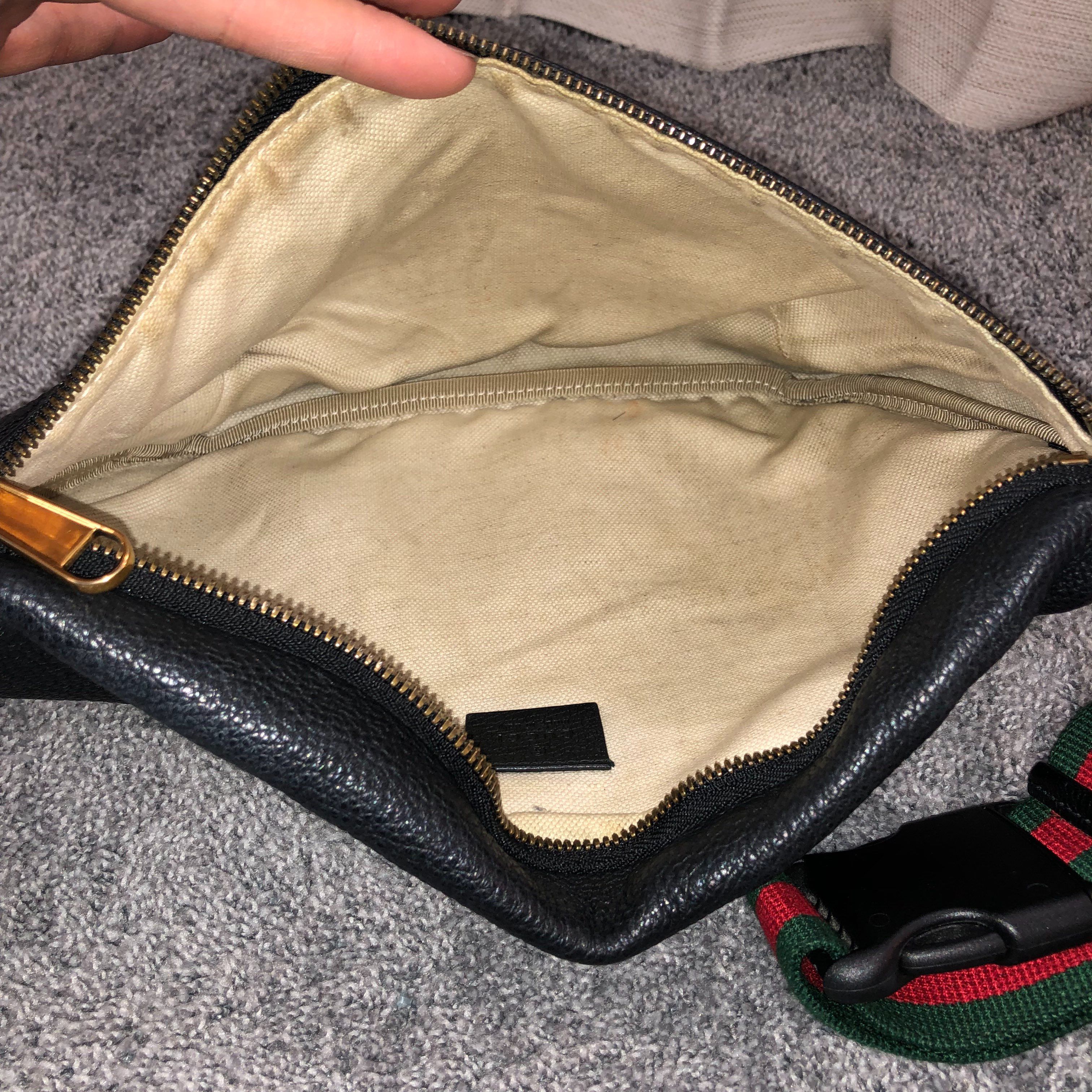 GUCCI Vintage Logo Print Leather Small Belt Bag "Black"