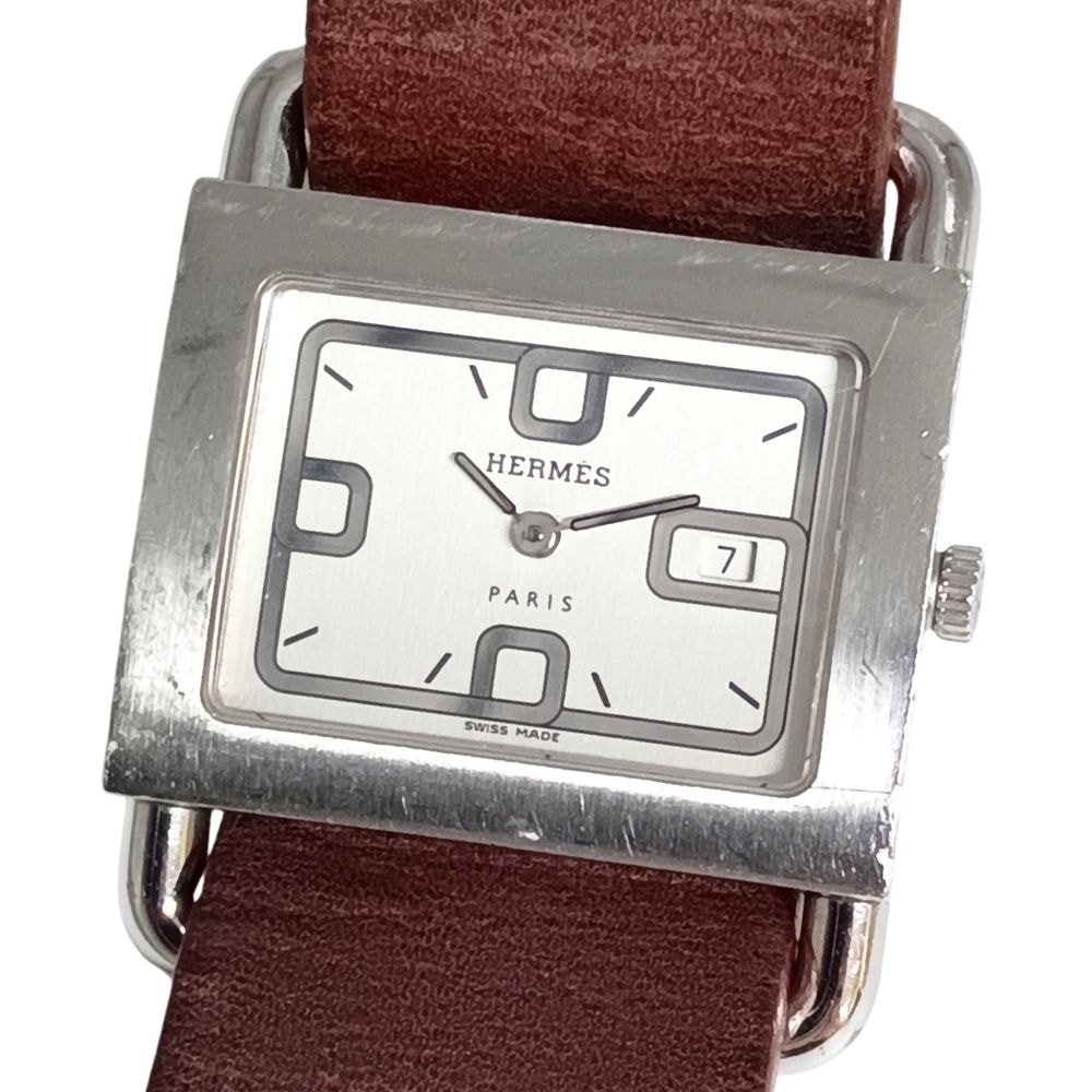 HERMES エルメス BA1.510 バレニア スクエア デイト クォーツ 腕時計 C1343