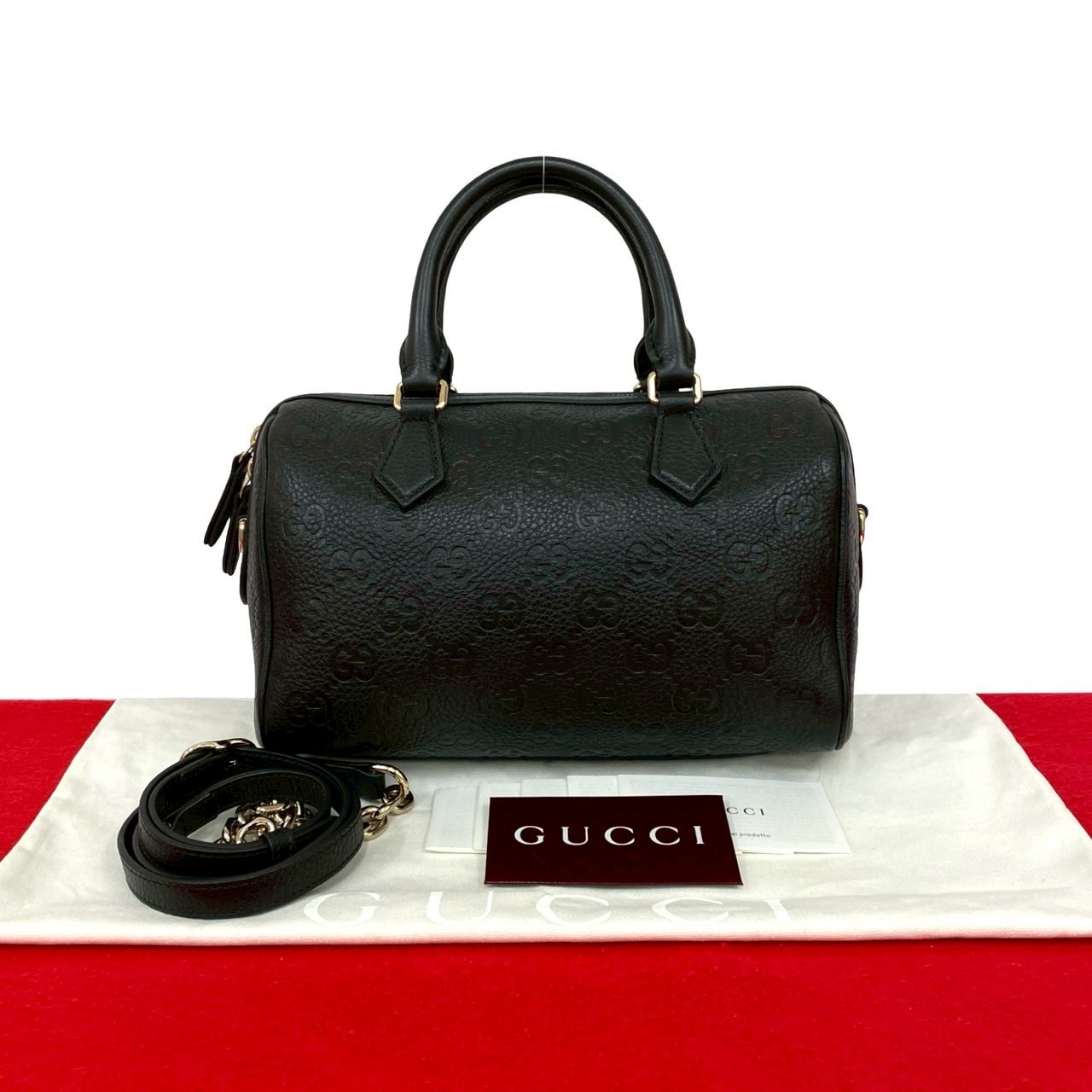 GUCCI グッチ GGエンブレム レザー ショルダーバッグ ブラック
1675a