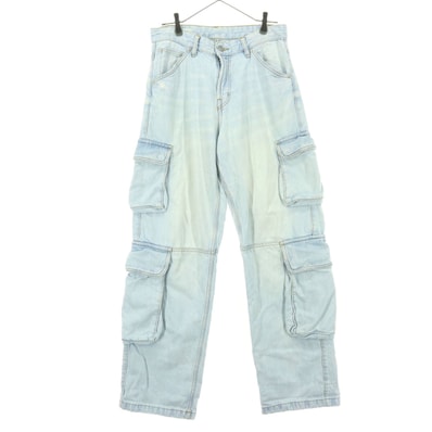 ZARA ザラ コットン カーゴ デニムパンツ 38 ライトブルー系