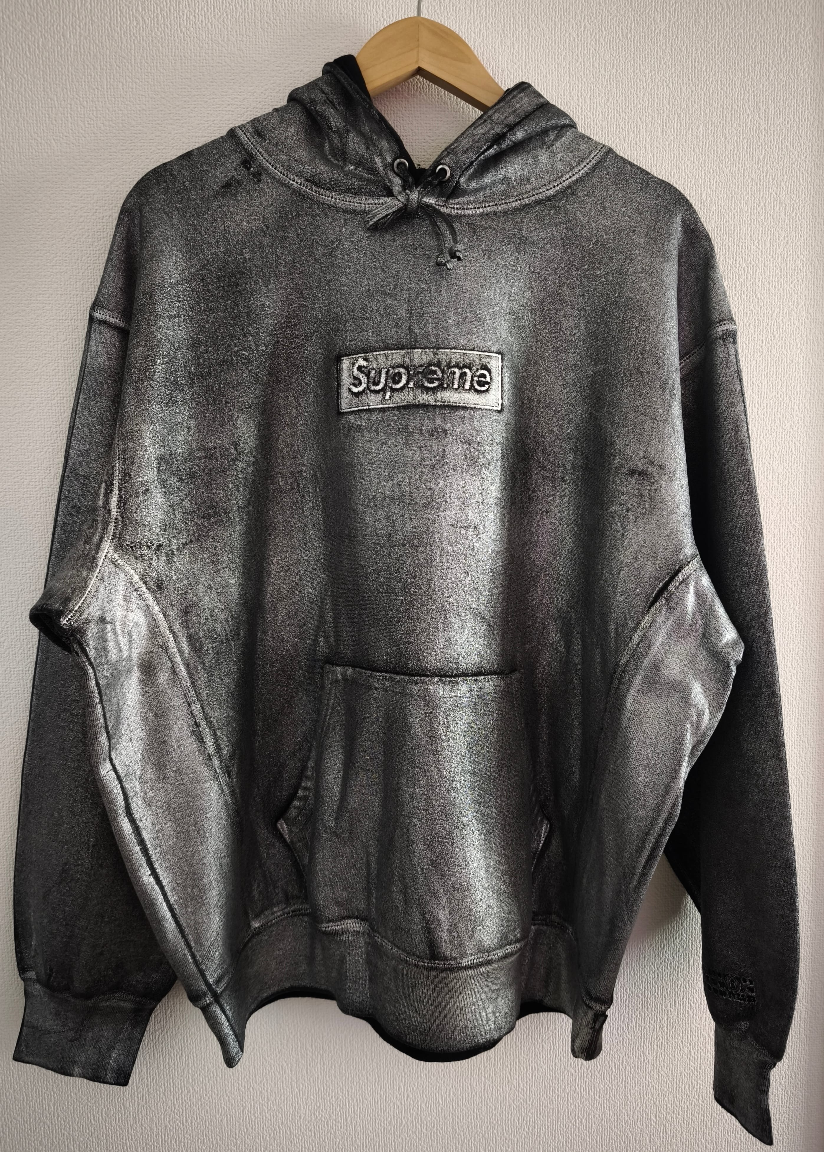 Supreme x MM6 Maison Margiela Foil Box Logo Hooded Sweatshirt "Black"