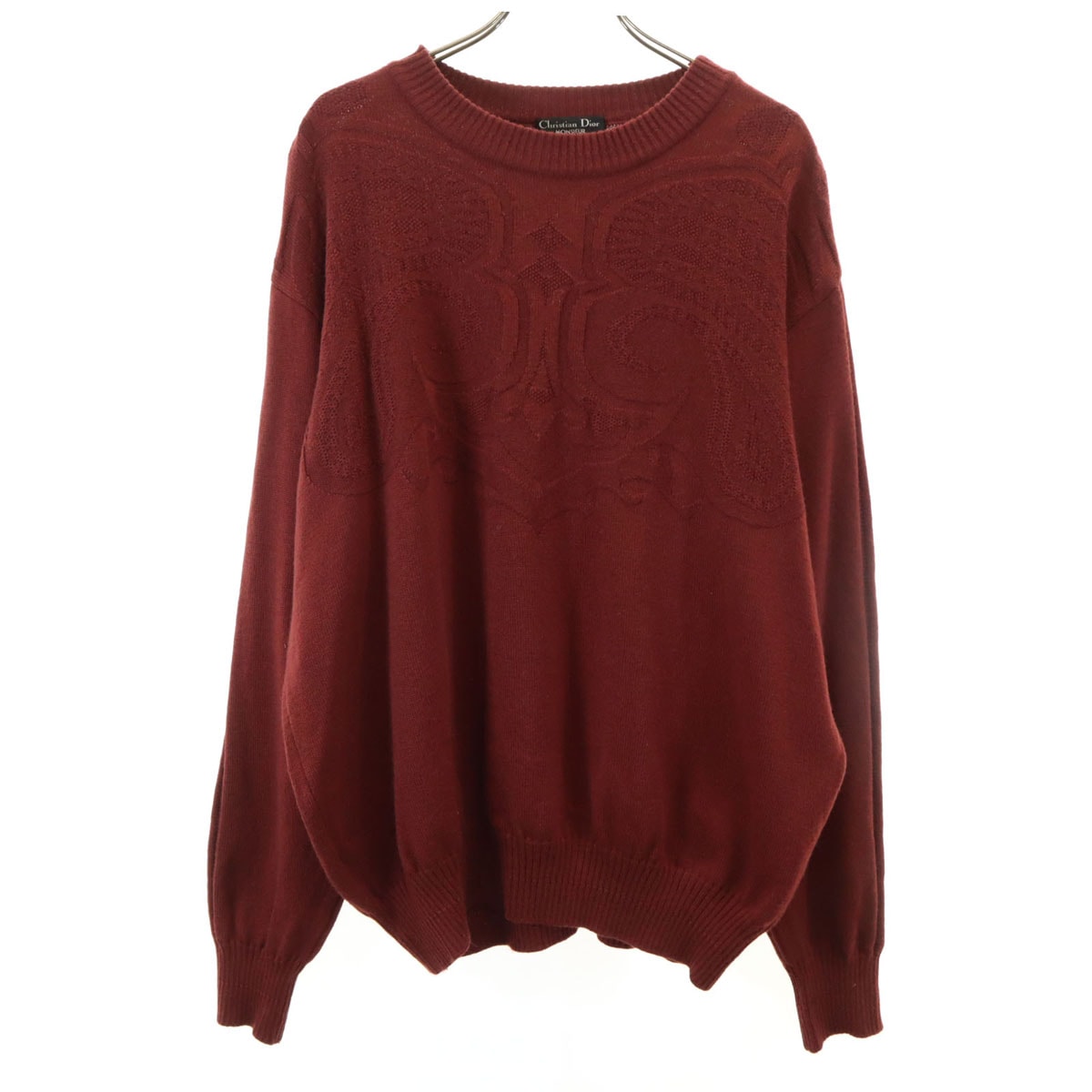Christian Dior MONSIEUR クリスチャンディオール ムッシュ 90s オールド 長袖 セーター L ボルドー ニット