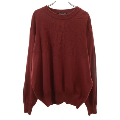 Christian Dior MONSIEUR クリスチャンディオール ムッシュ 90s オールド 長袖 セーター L ボルドー ニット