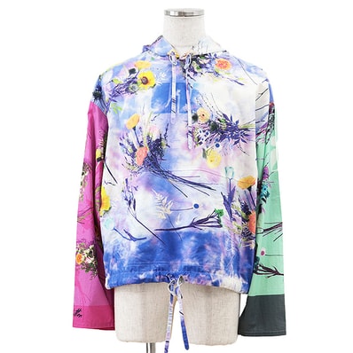 【極美品】LOUIS VUITTON ルイ・ヴィトン パーカー 2020S/S シャツ 花柄 フローラル プリント コットン100% フーディー プルオーバー ロングスリーブ 長袖 トップス メンズ レディース ユニセックス S マルチカラー イタリア製