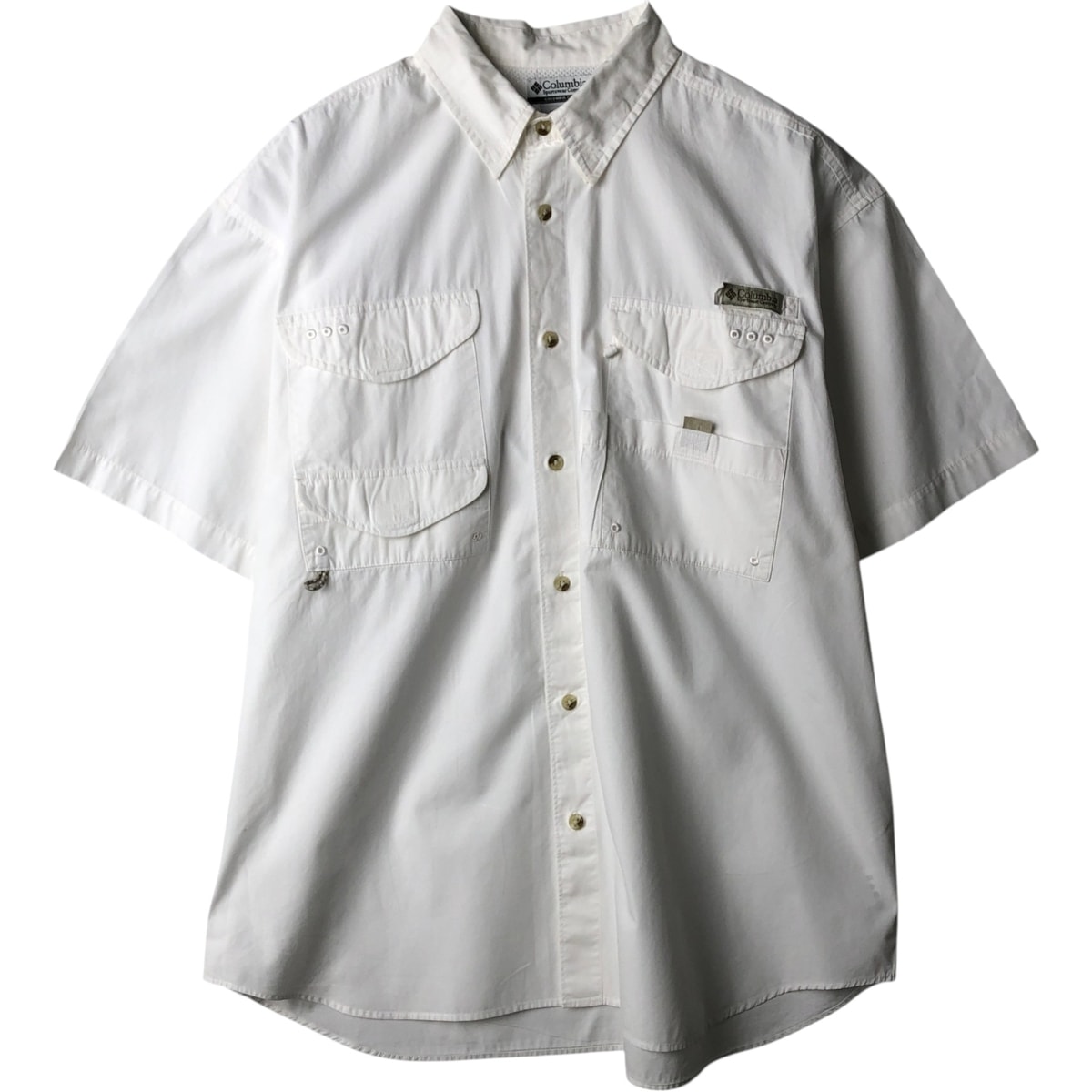 古着 00年代 コロンビア Columbia 隠しボタンダウン 半袖 フィッシングシャツ メンズL相当/eaa634636