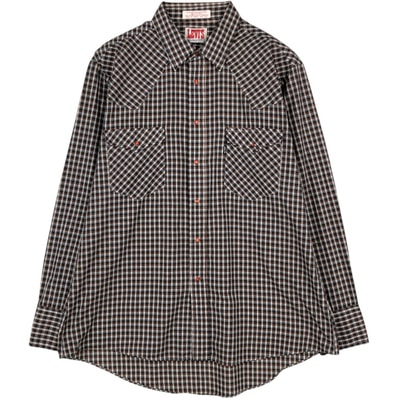 古着 90年代 リーバイス Levi's THE COWBOYS TAILER チェック柄 長袖 ウエスタンシャツ メンズXL相当 ヴィンテージ/rab181158