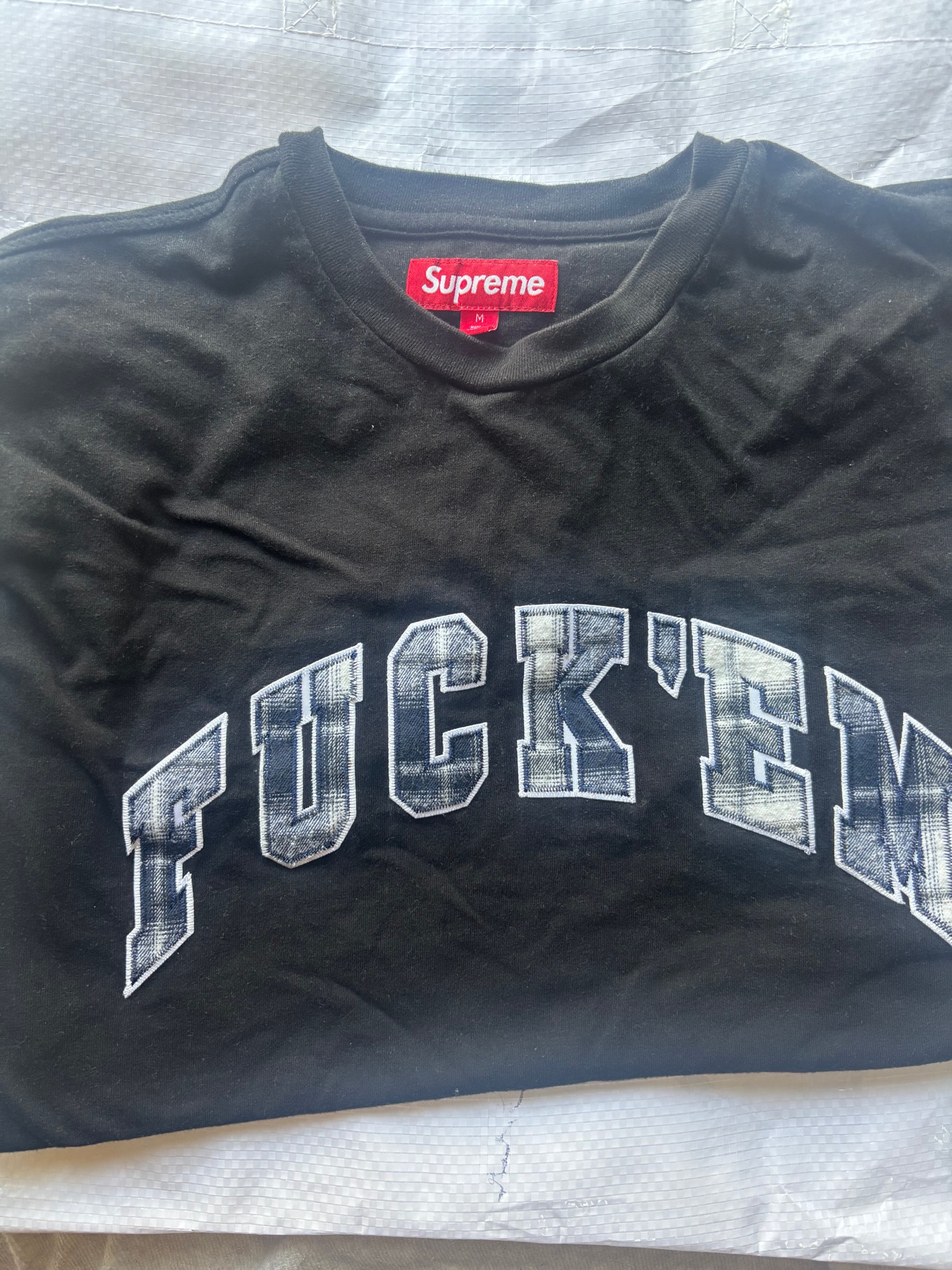 Supreme Fuck Em Plaid S/S Top "Black"