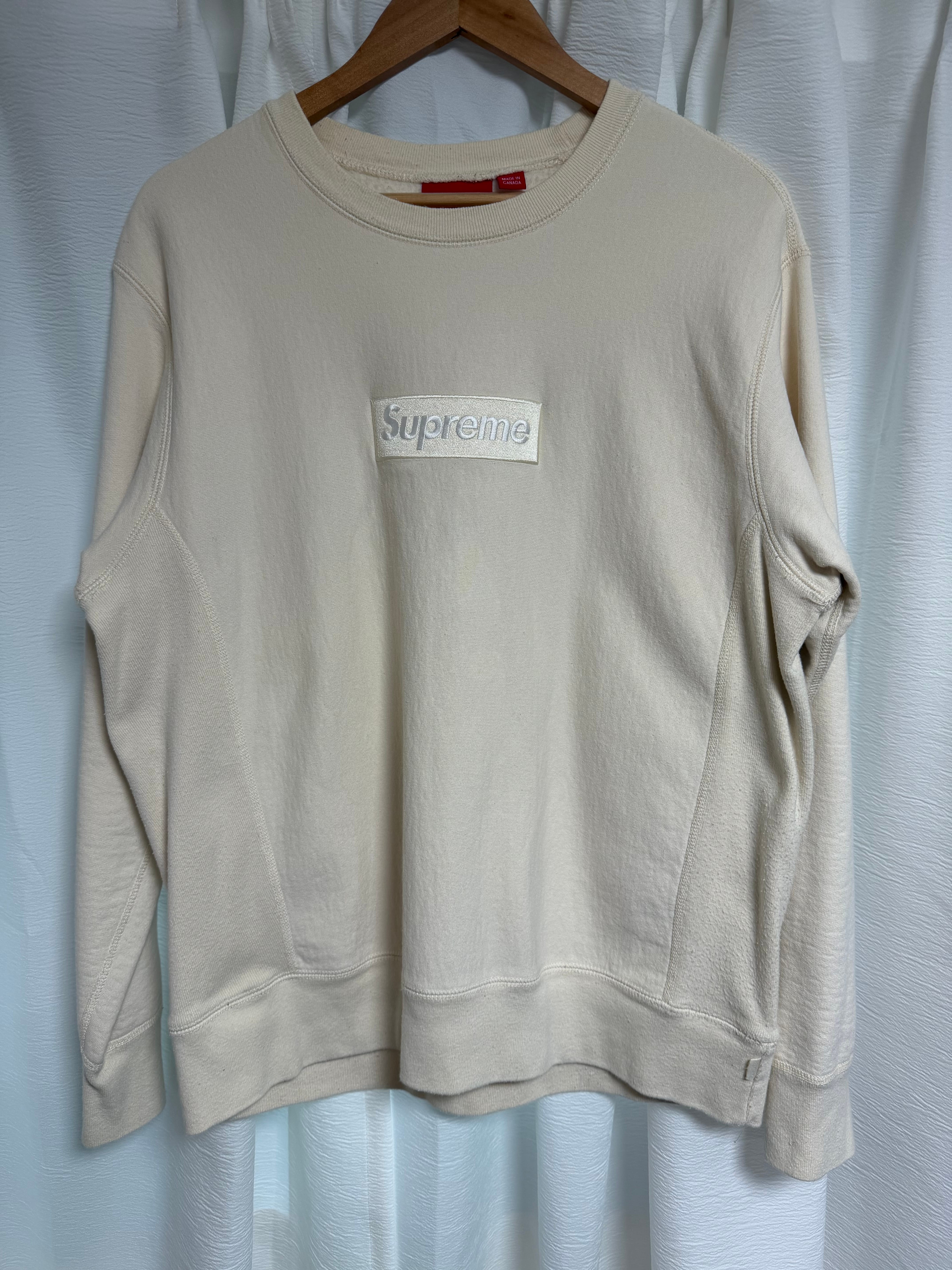 Supreme Box Logo Crewneck Sweatshirt "Ivory" (18FW)