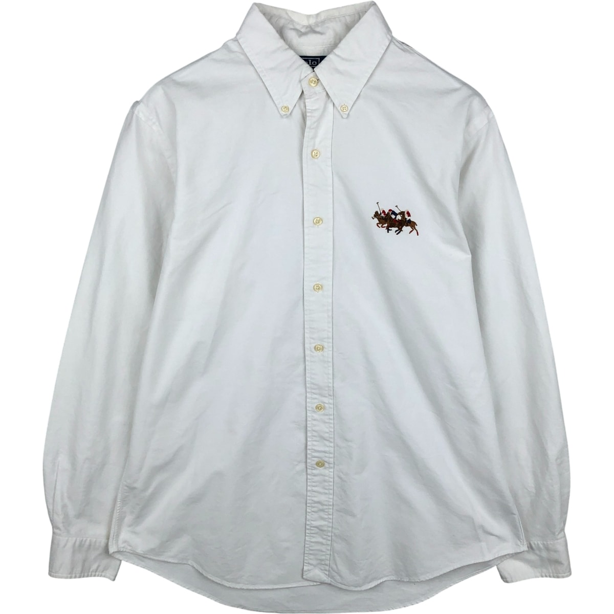 古着 ラルフローレン Ralph Lauren POLO by Ralph Lauren CUSTOM FIT 長袖 ボタンダウンシャツ メンズL相当/eaa615238