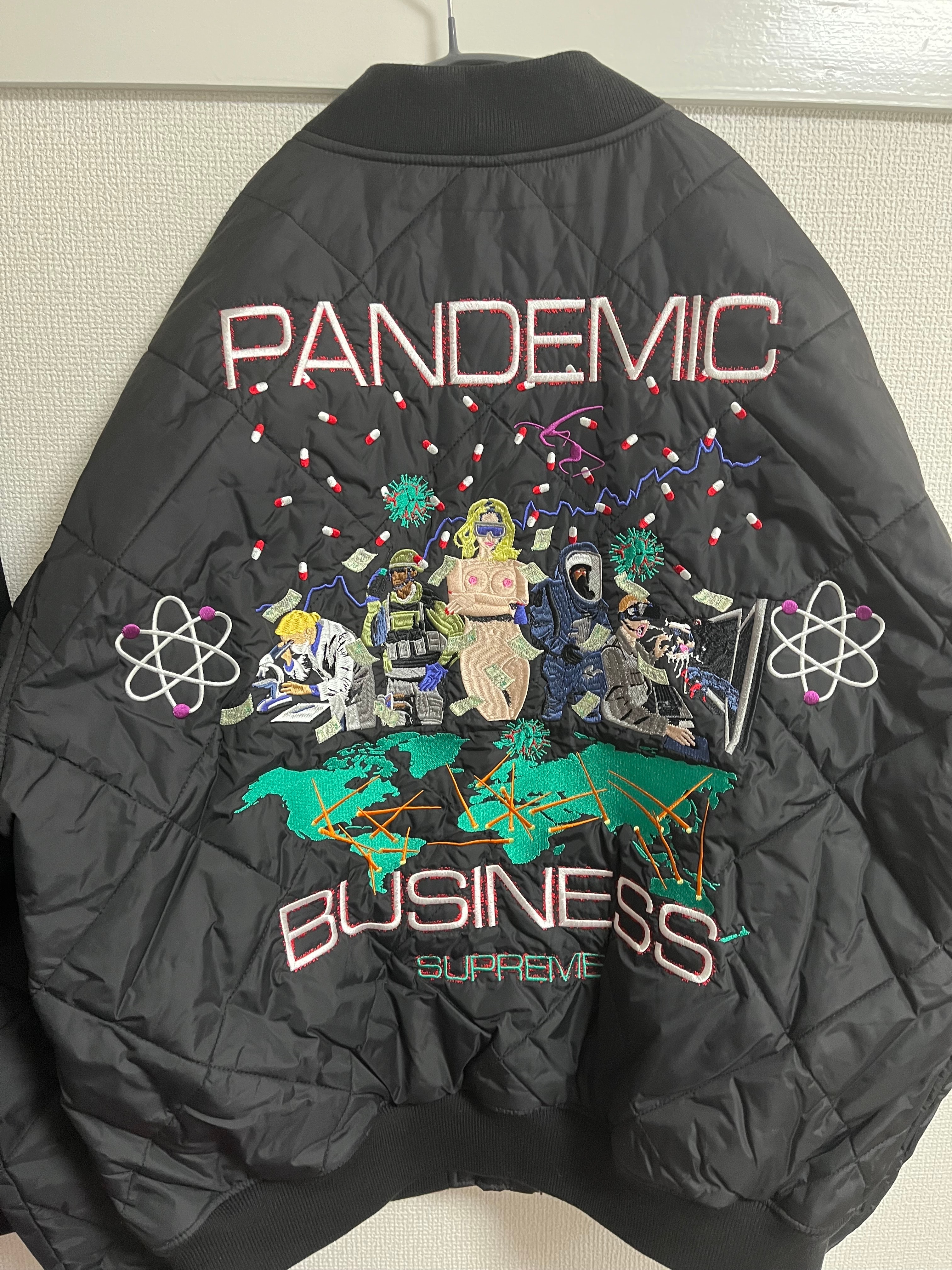 シュプリーム アオイ(葵産業) キルテッド ワーク ジャケット "ブラック"