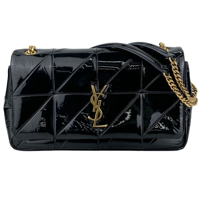 YVES SAINT LAURENT イヴ・サンローラン JAMIE ジェイミー チェーンショルダーバッグ ショルダーバッグ 515821 エナメル パテントレザー ブラック レディース【中古】