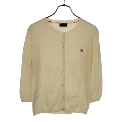 Paul Smith BLACK LABEL ポールスミス ブラックレーベル 7分袖 コットンニット カーディガン M ホワイト系