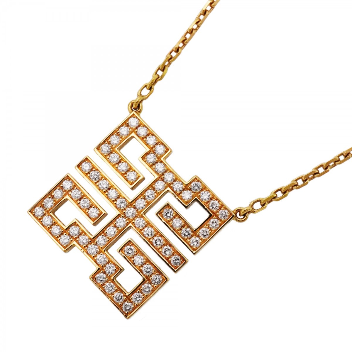 【6jdb0415-14】カルティエ ネックレス ウィッシュノット K18YG イエローゴールド ダイヤモンド【中古】レディース