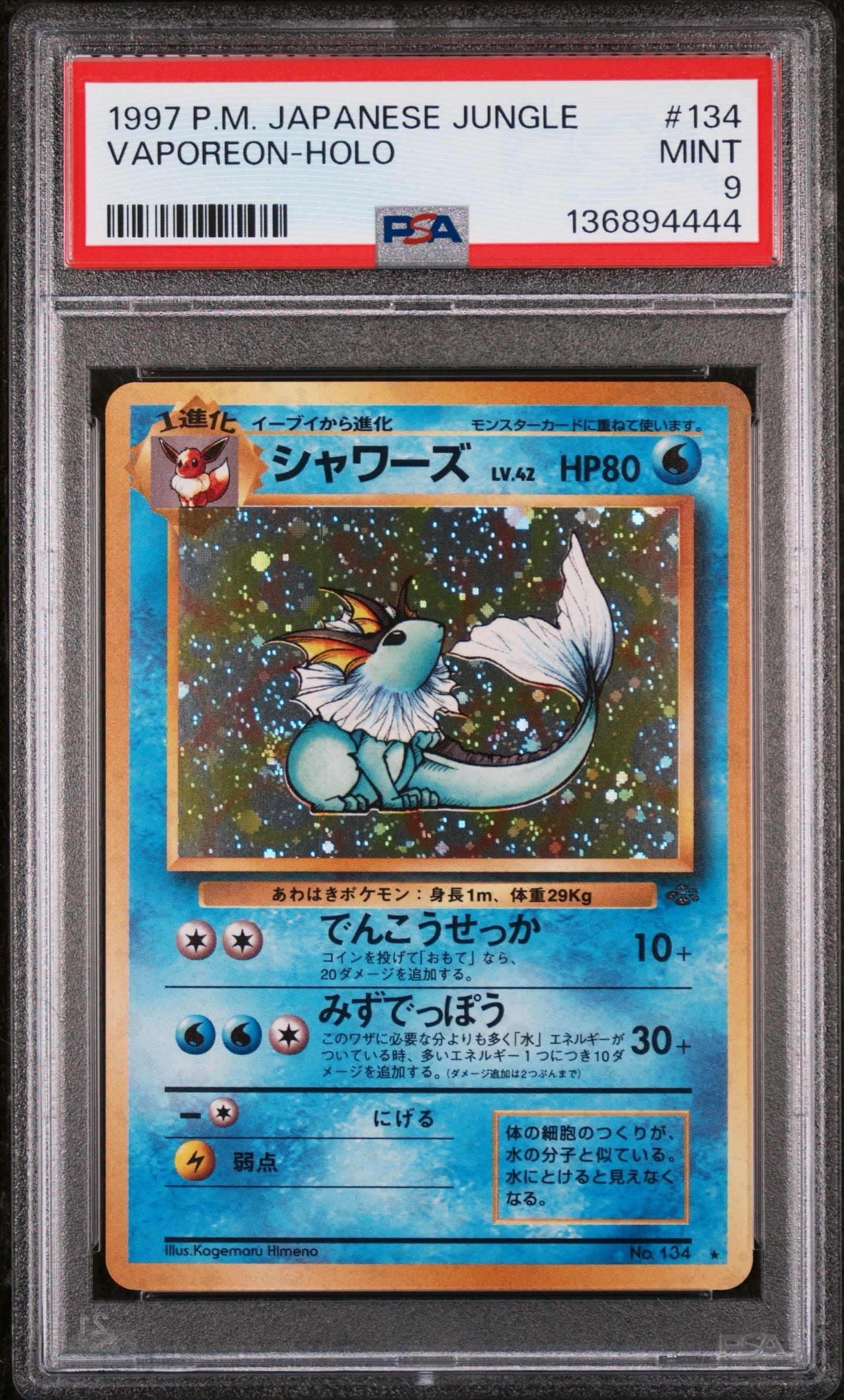 シャワーズ R: 旧裏 [PMCG2 No.134](拡張パック「ポケモンジャングル」)