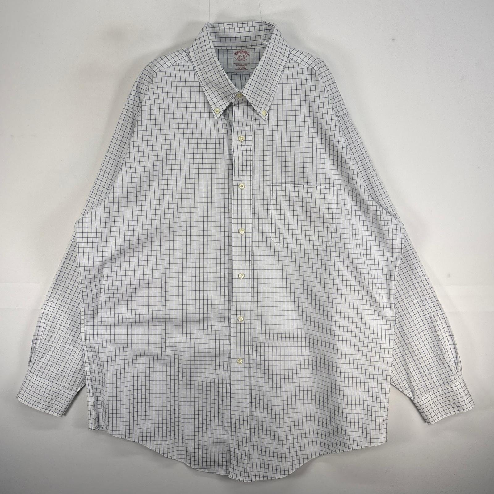 古着 ブルックスブラザーズ Brooks Brothers 長袖シャツ ボタンダウン TRADITIONAL FIT 胸ポケ L  ブルー系 チェック メンズ