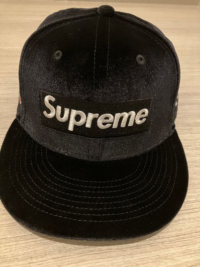 Supreme Velour Box Logo New Era "Black"